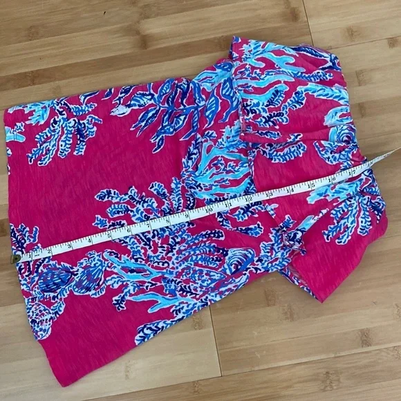 Lilly Pulitzer Strapless Ruffled Wiley Tube Top - Pink | Peach | Navy - Size XS - Picture 12 of 17